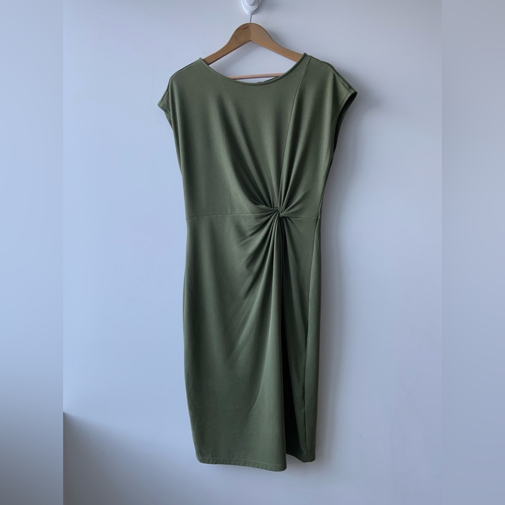 Nordstrom Rack Green Sleeveless Stretch midi Bodycon dress- medium